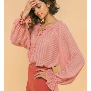 Pretty in Pink Textured Woven Top